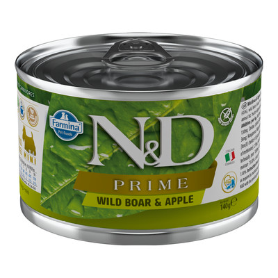 N&D Dog Prime Wildschwein Apfel 140g Nassfutter für Hunde Wildschwein Apfel