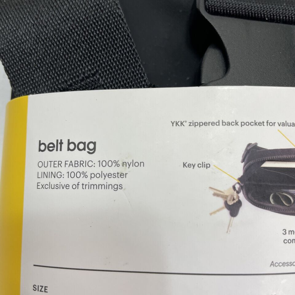 NEWLOLE BELT BAG UNISEX Fanny Pack Waist Bag Crossbody Black Nylon One Size eBay