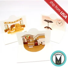 Japan Studio Ghibli Museum Mitaka Limited 3pcs Mini Pop up Card Interior RARE