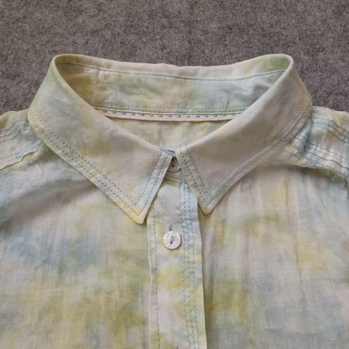Pilcro And The Letterpres Anthropologie Shirt Womens XS Yellow Tie Dye Sheer - Picture 8 of 16