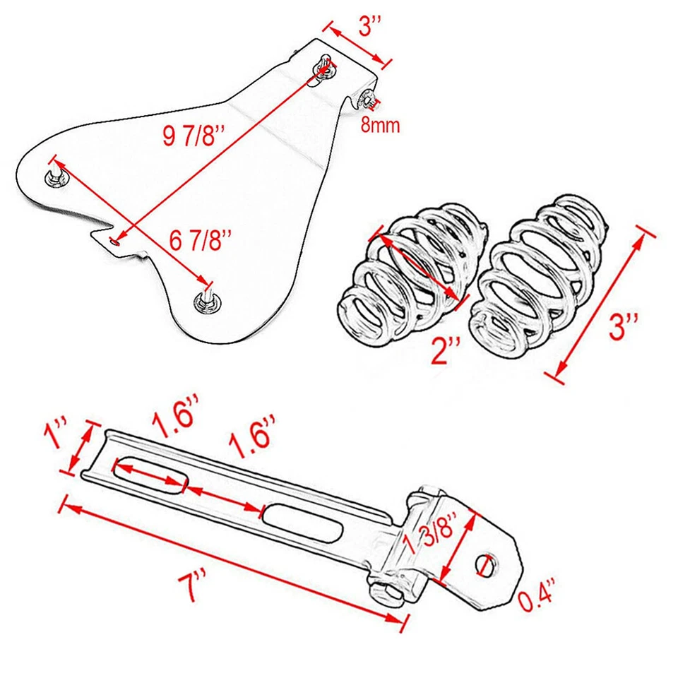 Motorcycle Bobber Solo Seats Spring Base Plate For Honda Shadow 650 700 750 800 - Image 4 of 4