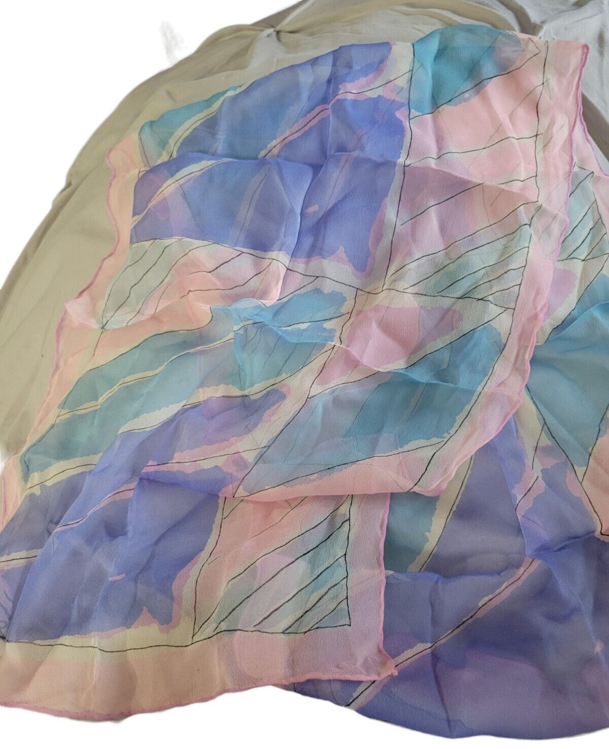 Signed Vera  Ladybug Chiffon Rectangular Scarf Pi… - image 1