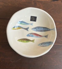 Effetti Set Of 3 Salad Bowls New Made In Italy Ceramic Fishes New
