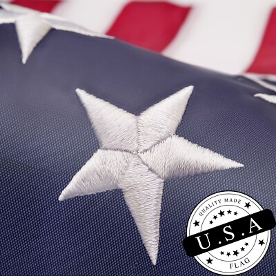 QLASH Large Embroidered US Flag 4x6 Ft Quality Made USA Flag Durable Heavy Duty