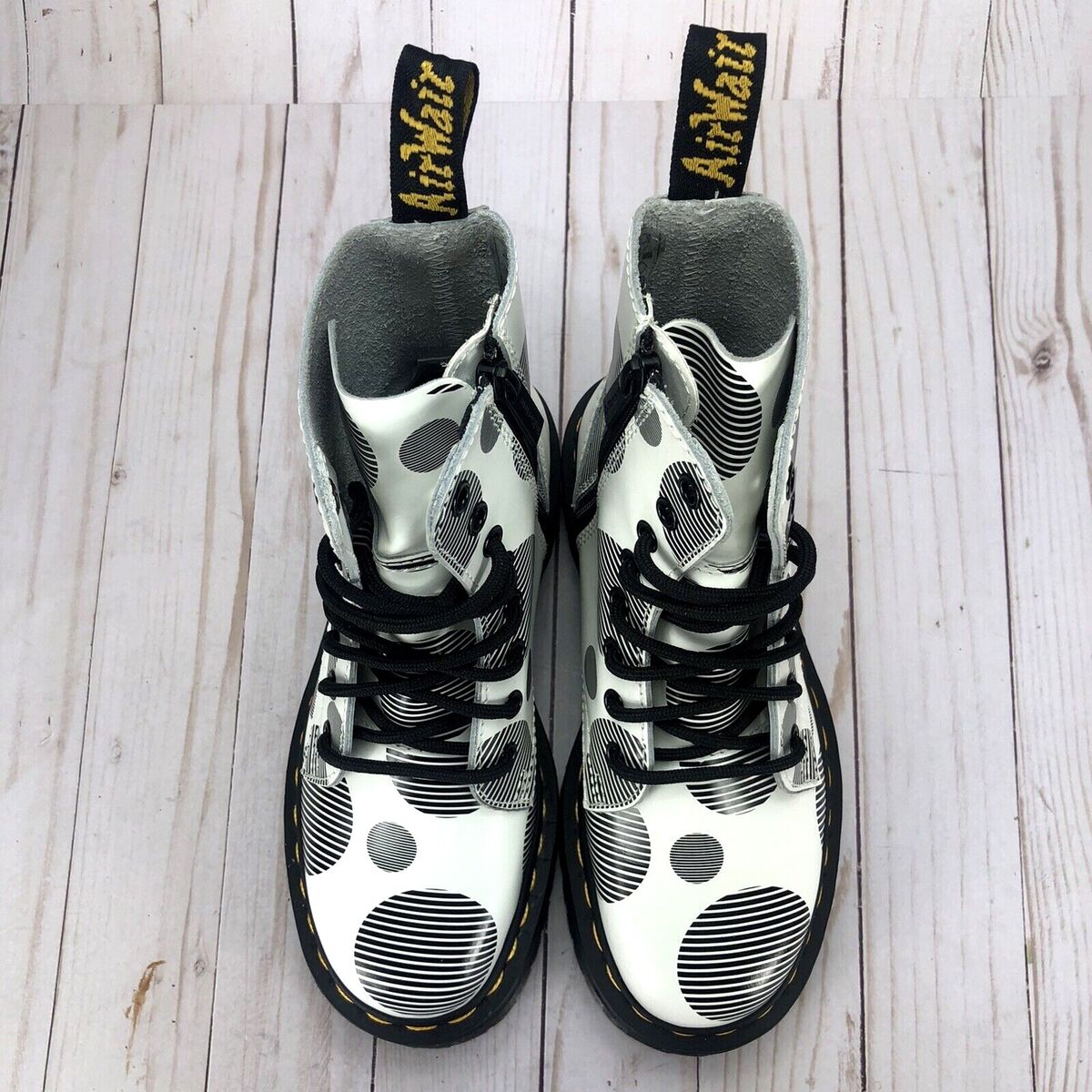 Dr Martens 1460 Jadon Boots Combat Polka Dot Platform White Dr Martens 1460 Jadon Boots Combat Polka Dot Platform White