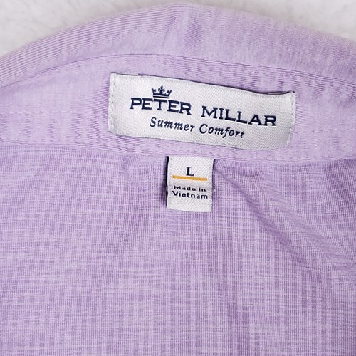 Polo Peter Millar estiva comoda L lavanda elasticizzata golf preppy tempo libero - Foto 3 di 8