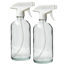 DMSOSTORE 8 oz. Glass Spray Bottles 2 Pack w/ White Trigger Sprayer, Adjustable