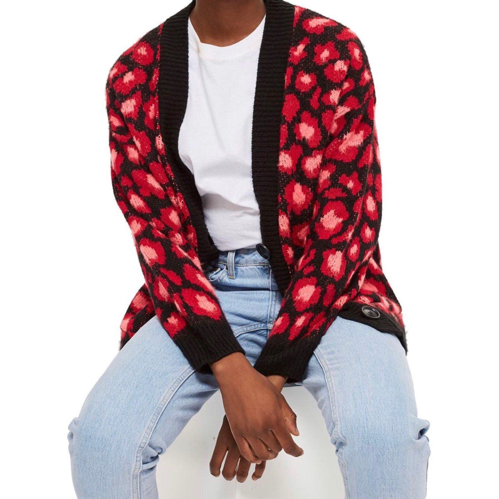 Topshop Red \u0026 Pink Leopard Print 