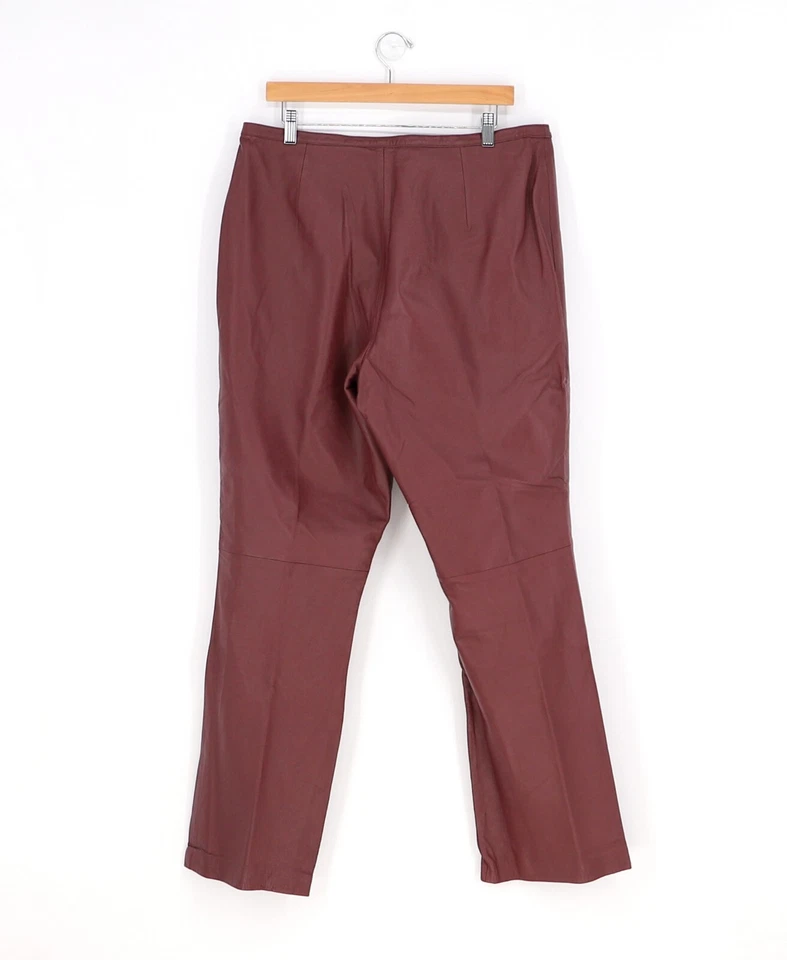 Pantalones de cuero borgoña para mujer Y2K Newport NEWS talla 16W de colección nuevos con etiquetas Foto 2 de 4