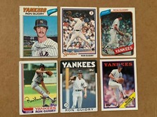 RON GUIDRY card lot (6) Topps 1977 656 1978 135 1980 300 1982 1986 610 1988 535