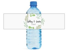 Summer Leaves Wedding Anniversary Water Bottle labels Engagement Party Birthday