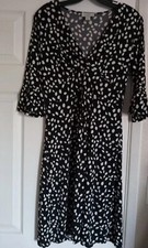 New! Ann Taylor Loft Black & White 3/4 Length Sleeve Dress Size 2