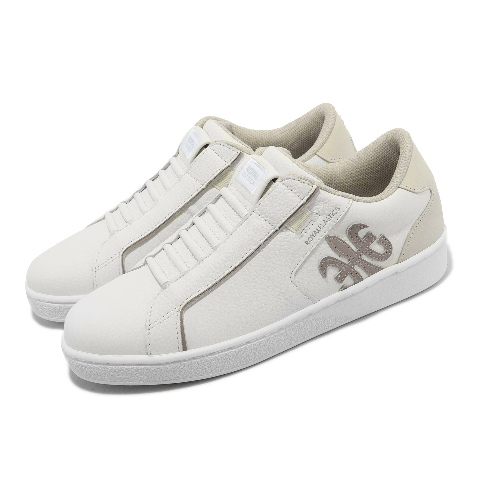 Женские повседневные туфли без шнуровки Royal Elastics Adelaide White Brown цвета слоновой кости 92623-078