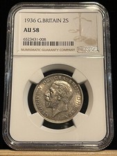 GREAT BRITAIN Florin 1936, 2 Shillings, NGC AU 58 Choice aUNC w/ much luster/ B3