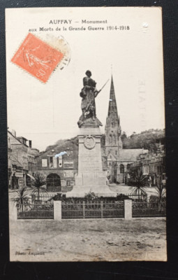 alte AK AUFFFAY 76 - DENKMAL FÜR DIE TOTEN VON 14 - 18