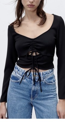 zara ruched front top
