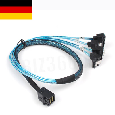 Internal HD Mini SAS SFF-8643 Host zu 4 x SATA (Target) 90 Degree 1m Data Kabel