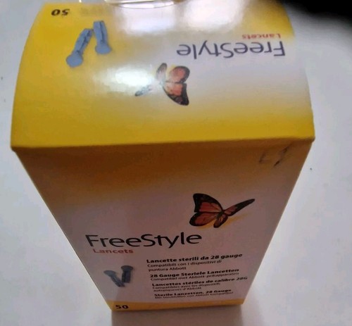 FreeStyle Lancets 28 Gauge 50 Pzs ABBOT Nuove Mai Usate Scatola Sigillata - Foto 5 di 9