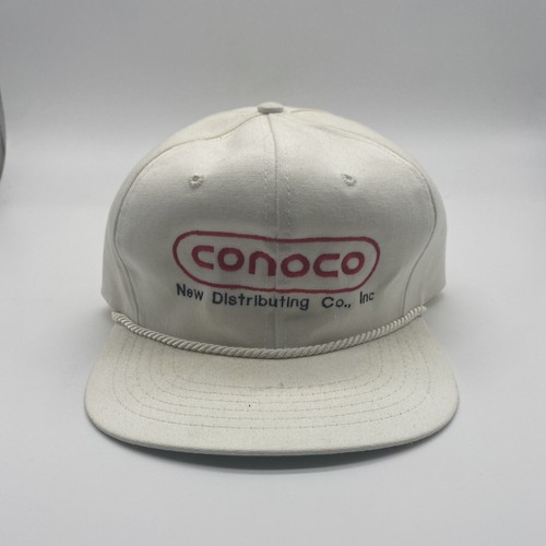 Vintage Conoco White Hat Cap New Distributing Co Inc