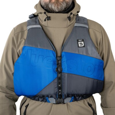 BLUESTORM Drift Kayak Life Jacket (PFD) – US Coast Guard Approved Type III, Adjustable Universal Fit For Kayaking, SUP, Fishing