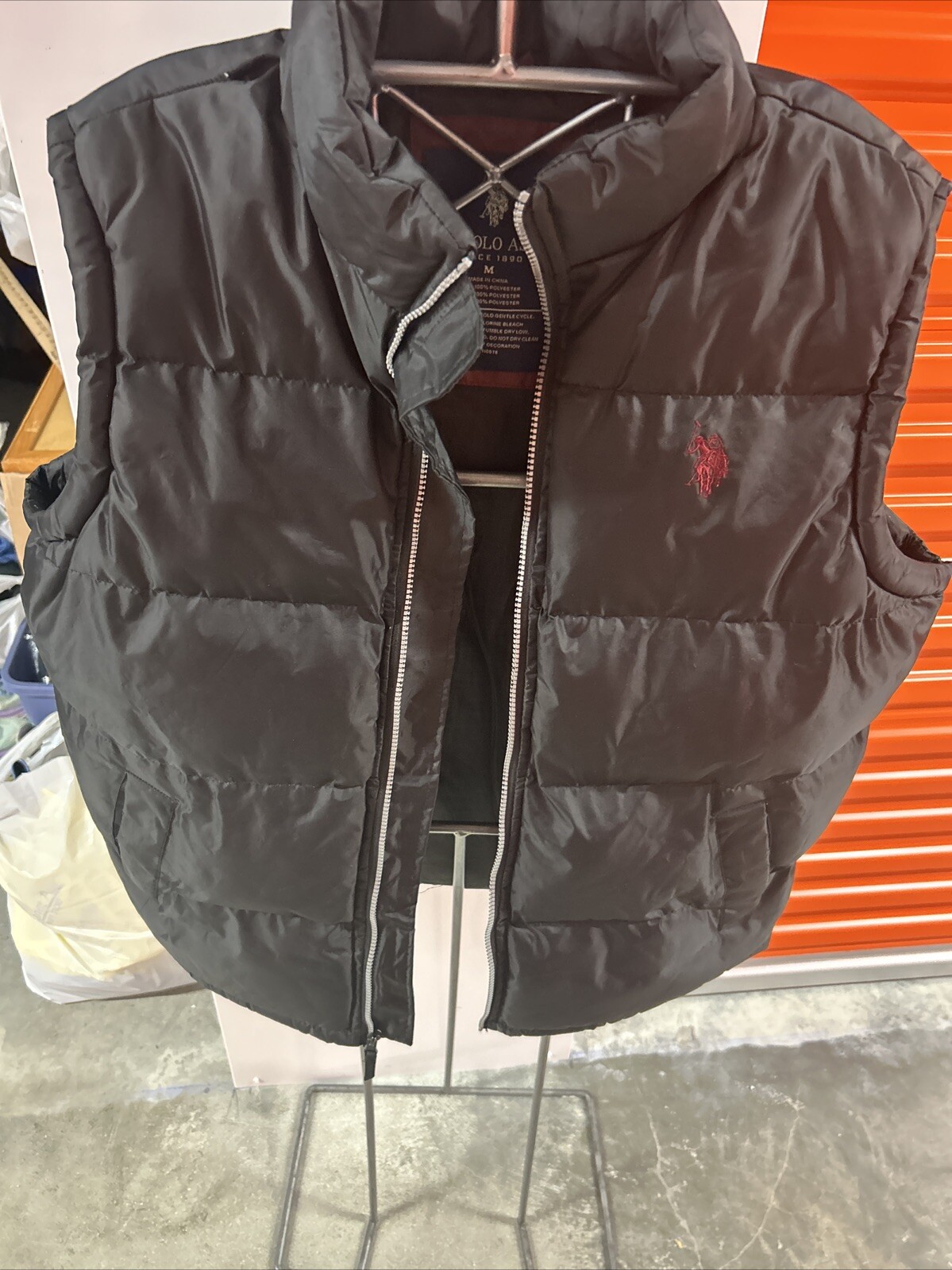 US Polo Assn. Giubbotto giubbotto uomo taglia media nero ricamo pony puffer