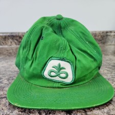 Vtg Pioneer Seeds Snapback Trucker Hat Patch K-Products Faded Distressed Hipster