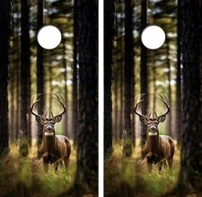 Monster Whitetail Buck Cornhole Board Wrap LAMINATED Decals Vinyl Sticker #4697