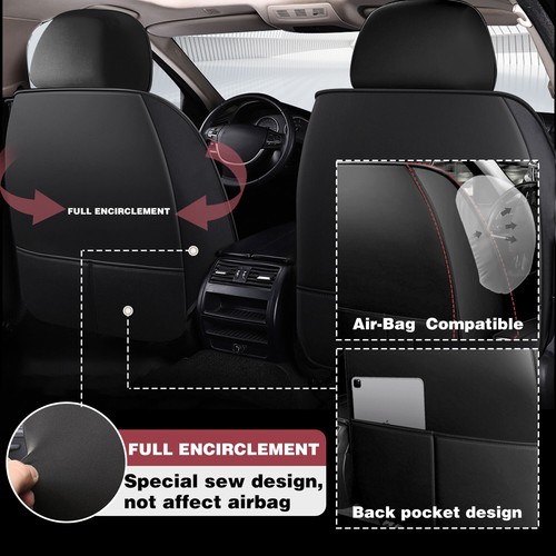 For Toyota Tacoma Car Seat Cover Full Set Leather 5Seats Front Rear Protector - Picture 10 of 18