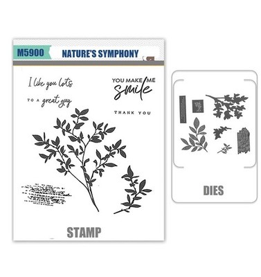 NATURE'S SYMPHONY Stamps and Metal Cutting Dies DIY Scrapbooking Paper Card
