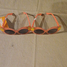 Set Of 2 Gymboree Baby Round Sunglasses Orange Full Rim Gray Tinted Pineapple
