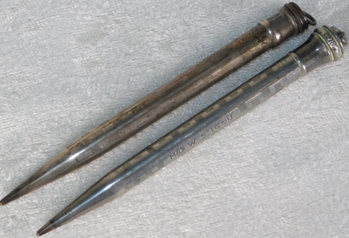 Antique Sterling Silver Pencil In Collectible Mechanical Pencils