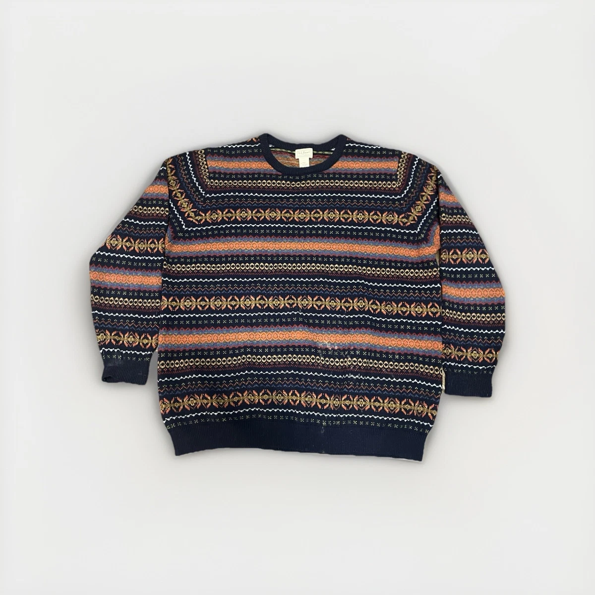 メンズウェア COLORFUL GEOMETRY PATTERN JQD KNIT CREW Brushed Wool