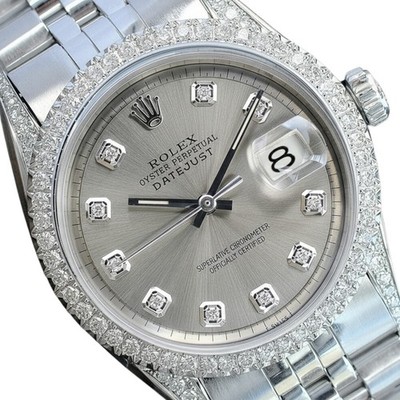 Rolex Datejust Stainless Steel Grey Diamond Dial, Bezel  display picture 2