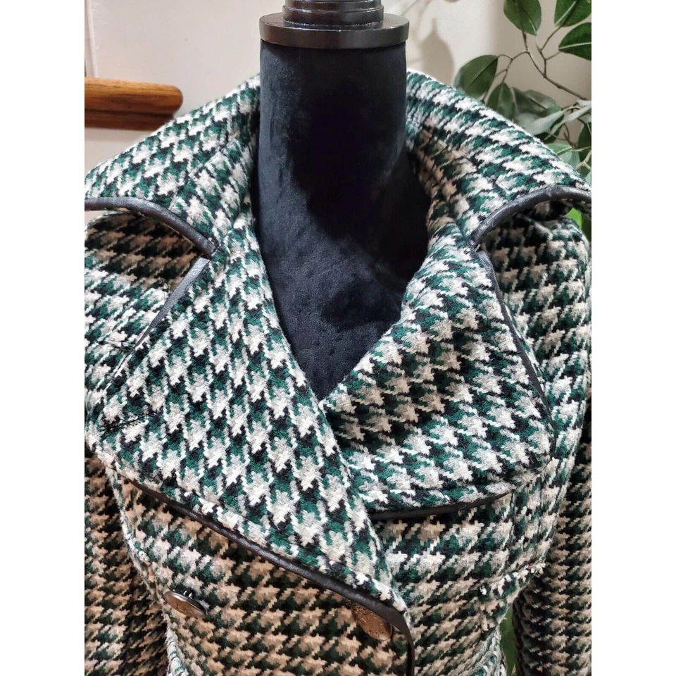 Abrigo de mujer JOUJOU blanco y verde poliéster doble botonadura manga larga talla XS Foto 2 de 4