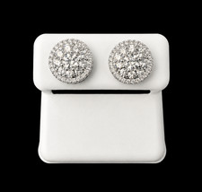 2.69 CTW Moissanite Cluster Halo Stud Earring...