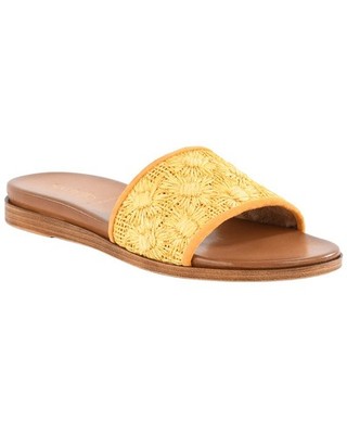 Seychelles Dakota Raffia & Leather Slide Women's
