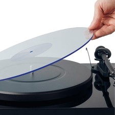 Hudson Hi-Fi Acrylic Turntable Mat 11.75 Anti-Static BlueLit