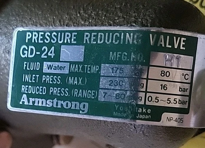  Armstrong GD-24 Pressure Reducing Valve 1/2" 230psi 175 Degrees -7-80lb Range - Image 3 of 4