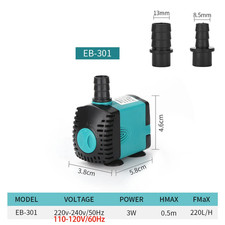 Aquarium Submersible Water Pump 3-60W Fountain Filter Fish Pond Quiet Water Pump