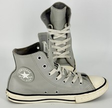Converse High Top Chuck Taylor Sneakers Shoes Gray Leather 354400C Youth Size 3