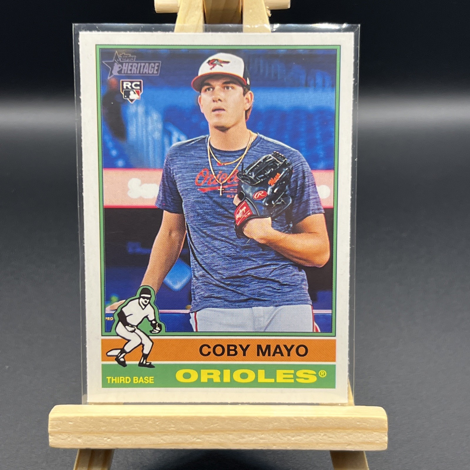 2025 Topps Heritage #340 Coby Mayo Rookie Image Variation Orioles