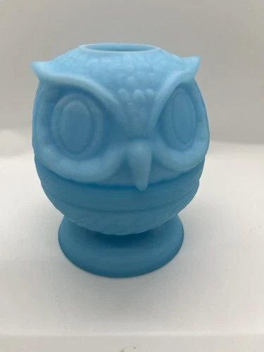 Fenton Blue Owl Fairy Lamp