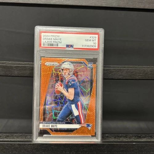 2024 Panini Prizm Rookie Drake Maye Orange Lazer Prizm PSA 10  #329 RC