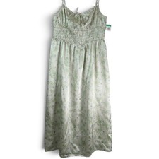 astr the label cream blue floral smocked maxi dress cottagecore romantic size l