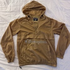 Champion Windbreaker Half Zip Manorak Color Firefly Size M Anorak Gold 1/2 Zip