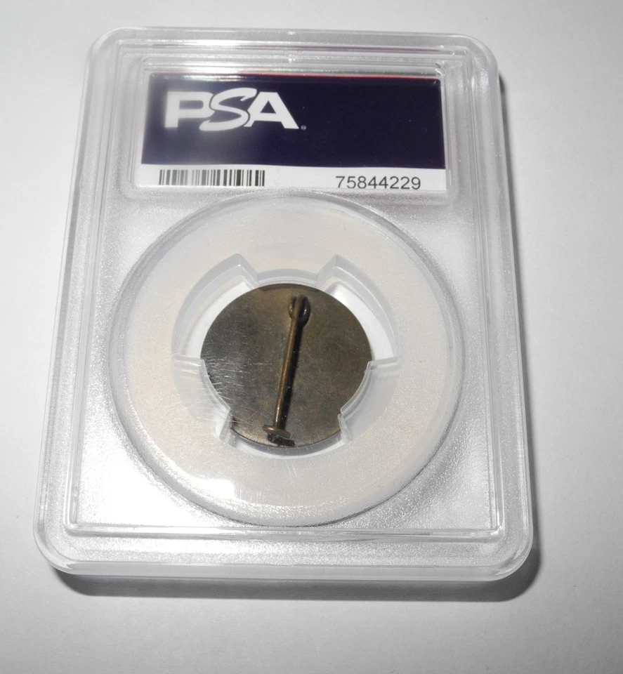 1935 Baseball Quaker Oats Babe Ruth Boston Braves Souvenir Metal Pin PSA 6 EX-MT - Image 2 of 2