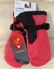 Spyder Youth Large Pink Finn Ski InsulatedWaterproof Mitten With Zipper Pockets