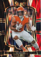 2025 Panini Select #173 DJ Moore Black and Red Prizm Shock