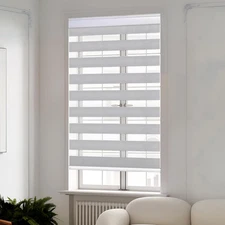 Zebra Blinds for Windows Corded Blackout Dual Layer Privacy Shades Light Control