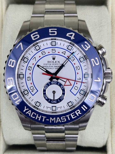 Rolex Yacht-Master II 116680 BLUE HANDS 44mm Steel Ceramic Bezel COMPLETE SET